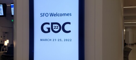 A picture of a sign welcoming GDC attendees at the airport